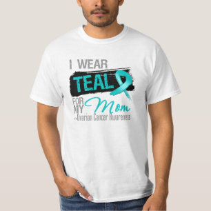 I Wear Teal Ribbon For My Mom Ovarian Cancer T-Shirt