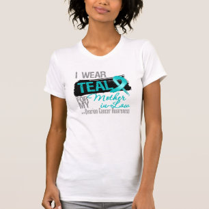 I Wear Teal Ribbon Mother-in-Law Ovarian Cancer T-Shirt