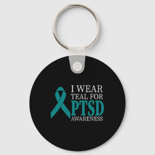 I Wear Teal Ribbon Ptsd - Stress Awareness Month G Keychain