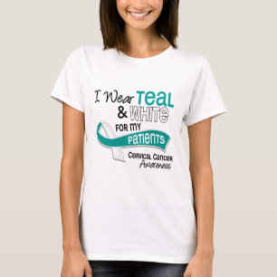 I Wear Teal White 42 Patients Cervical Cancer T-Shirt