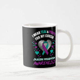 I Wear Tealandpurple For My Cousin Suicide Prevent Coffee Mug