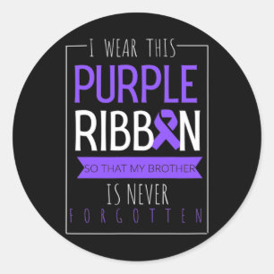 I Wear This Purple Ribbon For My Brother Overdose  Classic Round Sticker