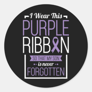 I Wear This Purple Ribbon Overdose Awareness Day G Classic Round Sticker