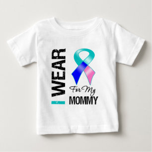 I Wear Thyroid Cancer Ribbon For My Mommy Baby T-Shirt