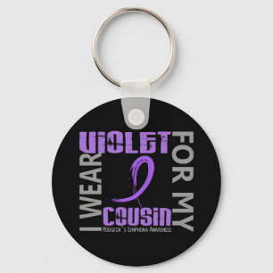 I Wear Violet Cousin 46 Hodgkin's Lymphoma Keychain