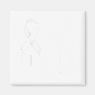 I wear white for my grandpa lung cancer awareness magnet