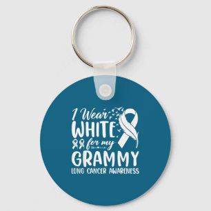 I Wear White Grammy Lung Cancer Awareness Keychain