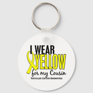 I Wear Yellow Cousin 10 Testicular Cancer Keychain
