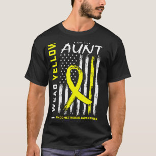 I Wear Yellow For Aunt Endometriosis Awareness Ame T-Shirt