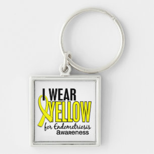 I Wear Yellow For Awareness 10 Endometriosis Keychain