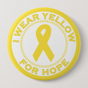 I Wear Yellow For Hope 4 Inch Round Button