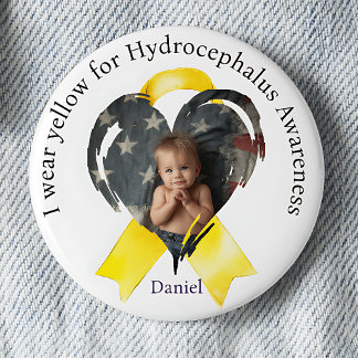 I Wear Yellow for Hydrocephalus Awareness Photo 2 Inch Round Button