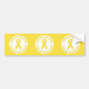 I Wear Yellow For My Brother Bumper Sticker