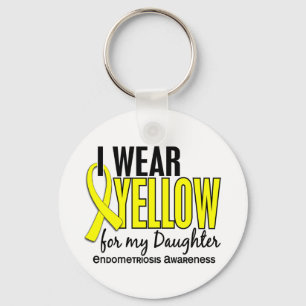 I Wear Yellow For My Daughter 10 Endometriosis Keychain