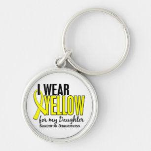 I Wear Yellow For My Daughter 10 Sarcoma Keychain
