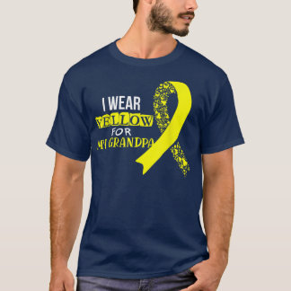I Wear Yellow For My Grandpa Sarcoma Cancer Awaren T-Shirt