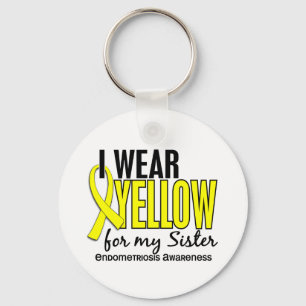 I Wear Yellow For My Sister 10 Endometriosis Keychain