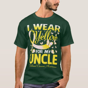 I Wear Yellow For My Uncle Childhood Cancer Awaren T-Shirt