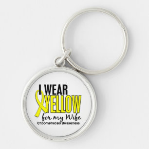I Wear Yellow For My Wife 10 Endometriosis Keychain