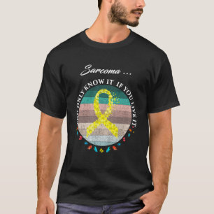 I Wear Yellow For Sarcoma Awareness Warrior Pullov T-Shirt
