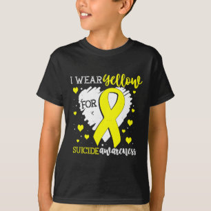 I Wear Yellow For Suicide Awareness Ribbon Graphic T-Shirt