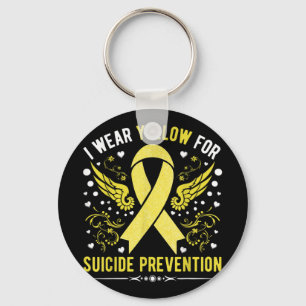 I Wear Yellow For Suicide Prevention Awareness Sup Keychain