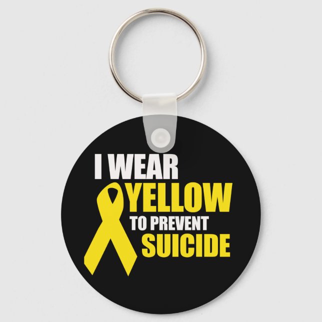 I wear yellow to prevent suicide - keychain (Front)