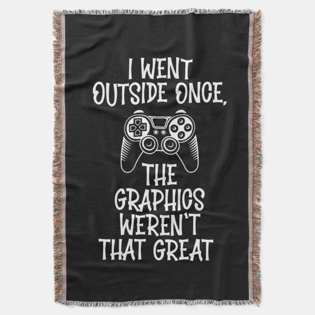 I Went Outside - Funny Gamer Throw Blanket (Front Vertical)