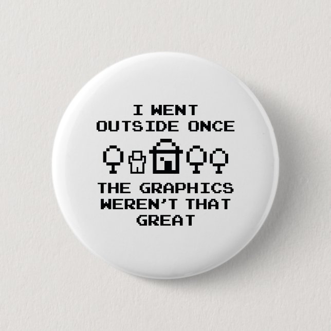 I Went Outside Once 2 Inch Round Button (Front)