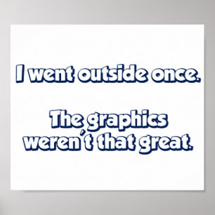 I Went Outside Once. Graphics Weren't Great. Poster