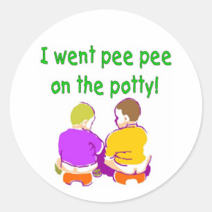 I went pee pee on the potty classic round sticker