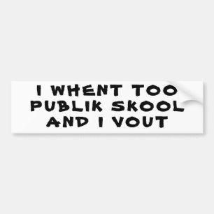 I Went To Public School and I Vote Bumper Sticker