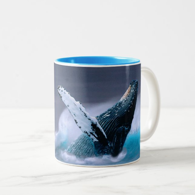I Whale Always Love You breaching whale mug (Front Right)