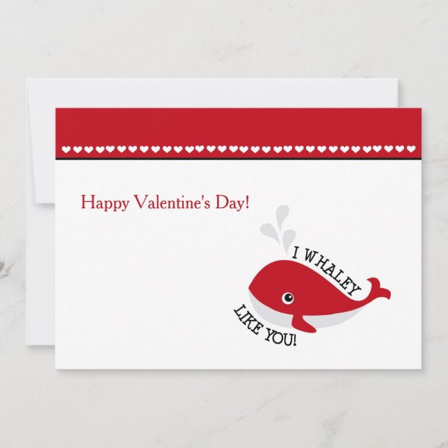 I Whaley Like You Valentine's Day Card (Front)