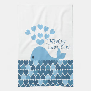 I Whaley Love You! Blue Kitchen Towel