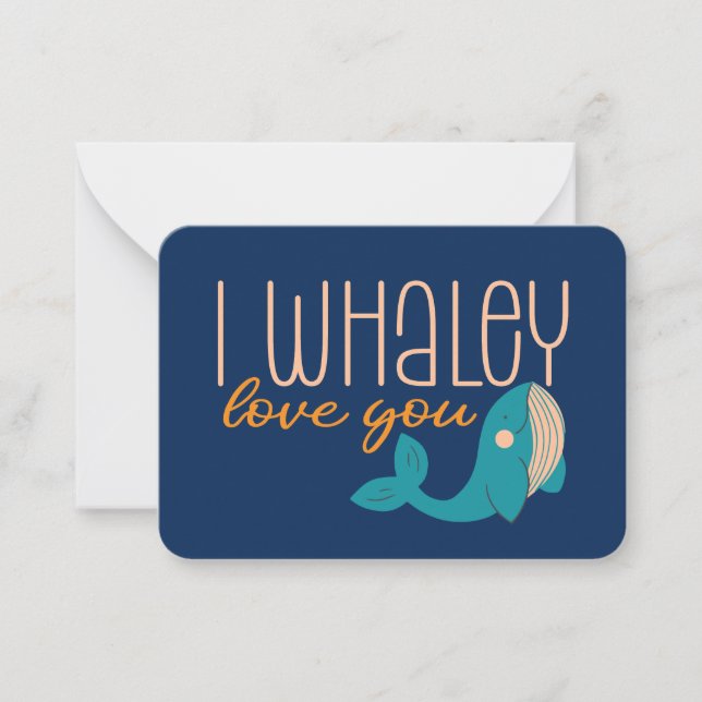 I Whaley Love You Funny Pun Kids Valentine's Day Card (Front)