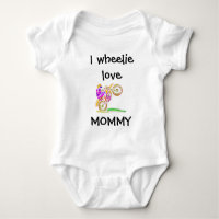 I Wheelie Love Mommy Motocross Baby Bodysuit