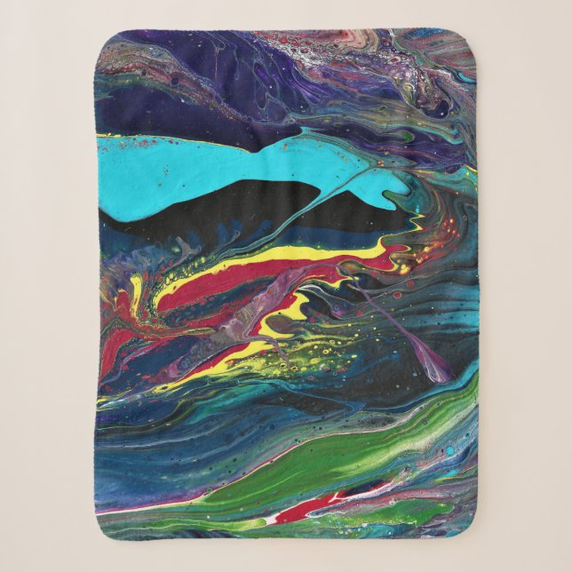 I Will 3 Wild Crazy Colourful Abstract Blanket (Front)