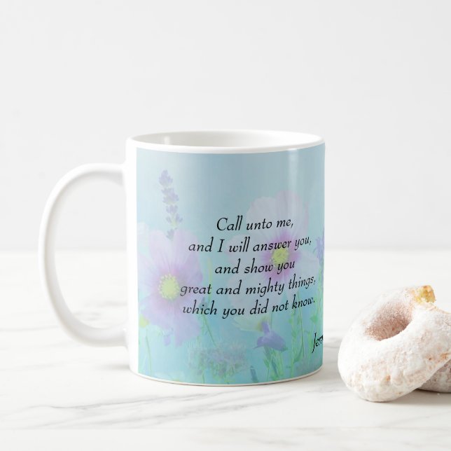I Will Answer You - Jeremiah 33:3 Coffee Mug (With Donut)