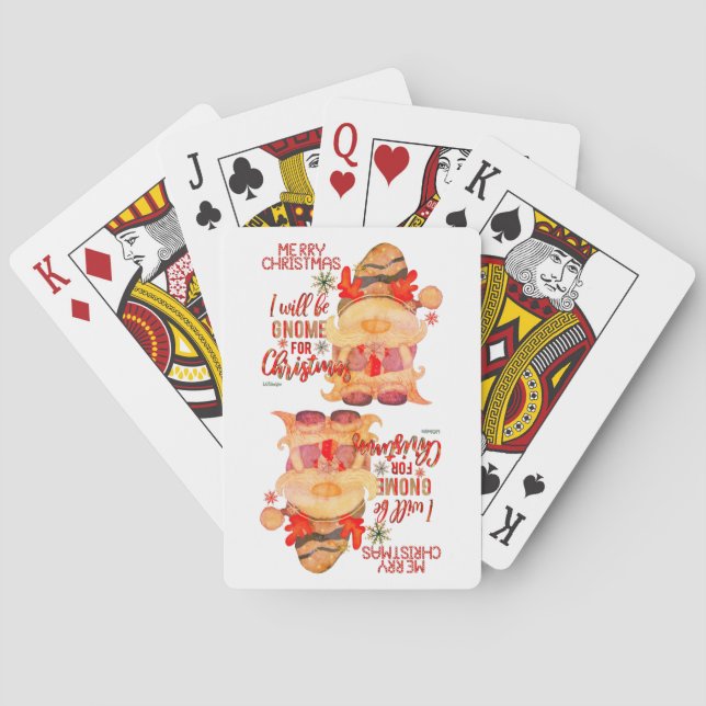 I WILL BE GNOME FOR CHRISTMAS funny christmas      Playing Cards (Back)
