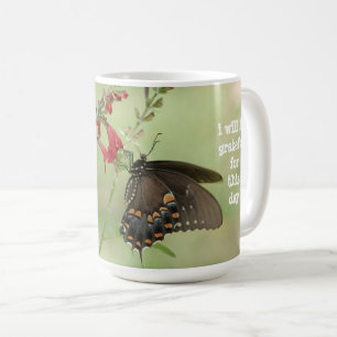 i will be grateful for this day, butterfly coffee mug