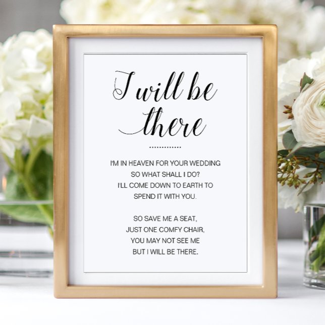 I Will Be There Memorial Chair Wedding Poster (Creator Uploaded)