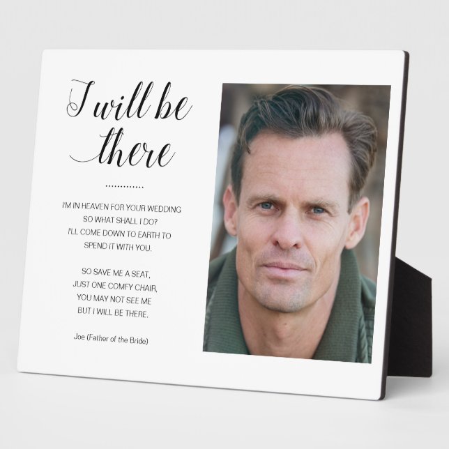 I Will Be There Photo Memorial Chair Wedding Plaque (Side)