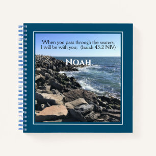 I Will Be With You Photo of Ocean Bible Verse Notebook