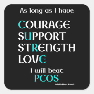 I Will Beat...PCOS Square Sticker