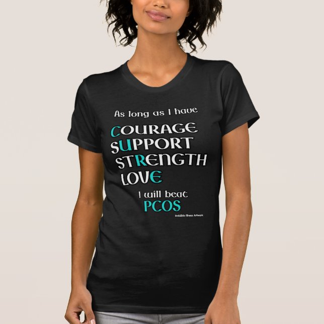 I Will Beat...PCOS T-Shirt (Front)