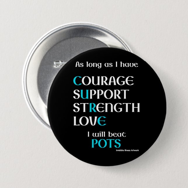 I Will Beat...POTS 3 Inch Round Button (Front & Back)
