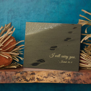 I Will Carry You Sand Footprints Plaque