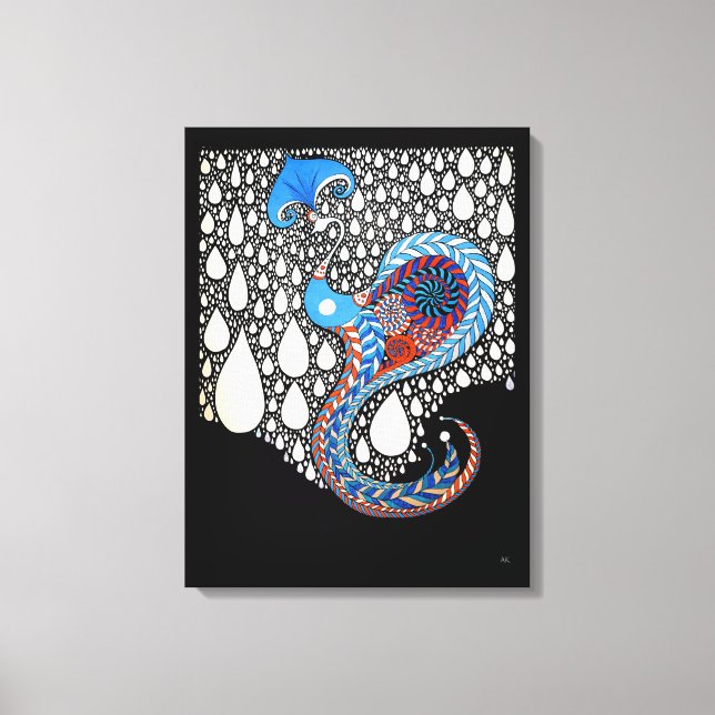 I Will Catch All Your Tears Umbrella Peacock Canvas Print (Front)