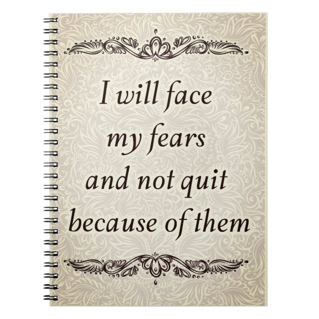 I will face my fears - Positive Quote´s Notebook (Front)